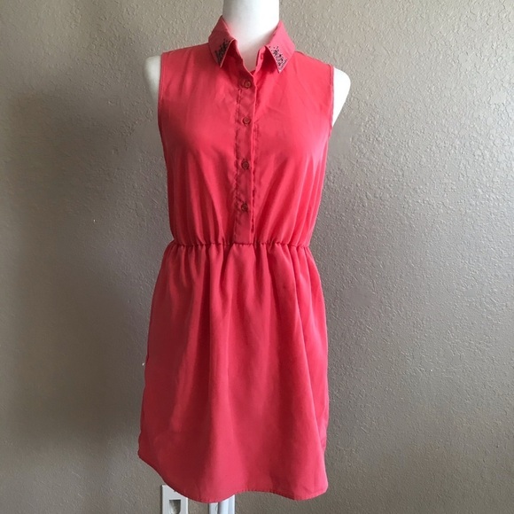 NWT One Clothing Sleeveless Dress Business Casual Career Pink Barbiecore Small - Picture 1 of 5